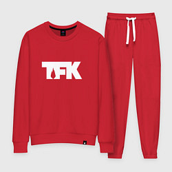 Костюм хлопковый женский TFK: White Logo, цвет: красный