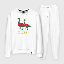 Костюм хлопковый женский GUSSI GG, цвет: белый