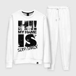 Костюм хлопковый женский My name is slim shady, цвет: белый