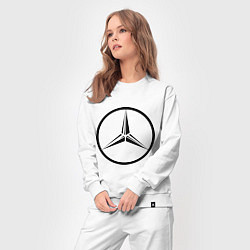 Костюм хлопковый женский Mercedes-Benz logo, цвет: белый — фото 2