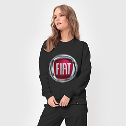 Костюм хлопковый женский FIAT logo, цвет: черный — фото 2