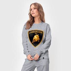 Костюм хлопковый женский Lamborghini logo, цвет: меланж — фото 2