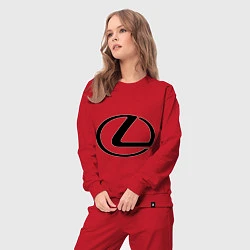 Костюм хлопковый женский Logo lexus, цвет: красный — фото 2