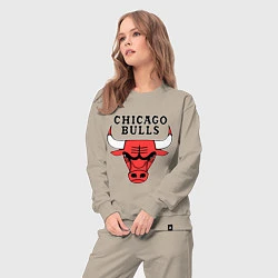 Костюм хлопковый женский Chicago Bulls, цвет: миндальный — фото 2
