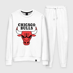 Костюм хлопковый женский Chicago Bulls, цвет: белый