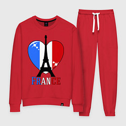 Костюм хлопковый женский France Love, цвет: красный