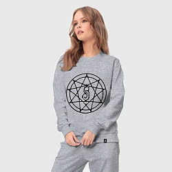 Костюм хлопковый женский Slipknot Pentagram, цвет: меланж — фото 2
