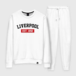 Костюм хлопковый женский FC Liverpool Est. 1892, цвет: белый