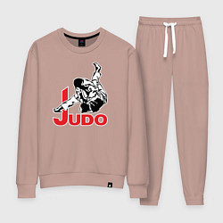 Костюм хлопковый женский Judo Master, цвет: пыльно-розовый