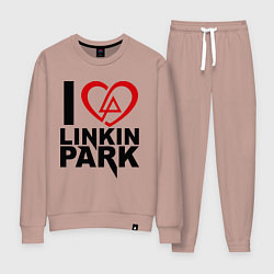 Костюм хлопковый женский I love Linkin Park, цвет: пыльно-розовый