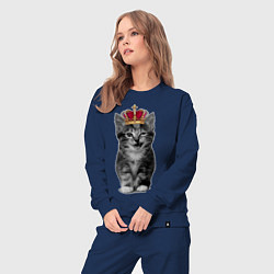 Костюм хлопковый женский Meow kitten, цвет: тёмно-синий — фото 2