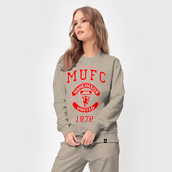Костюм хлопковый женский Манчестер Юнайтед, цвет: миндальный — фото 2