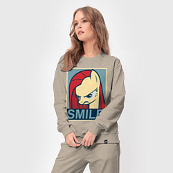 Костюм хлопковый женский MLP: Smile, цвет: миндальный — фото 2