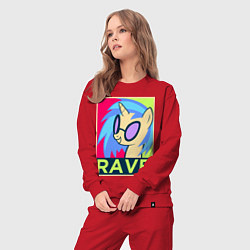Костюм хлопковый женский DJ Pon-3 RAVE, цвет: красный — фото 2