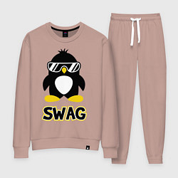 Костюм хлопковый женский SWAG Penguin, цвет: пыльно-розовый