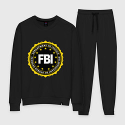 Костюм хлопковый женский FBI Departament, цвет: черный