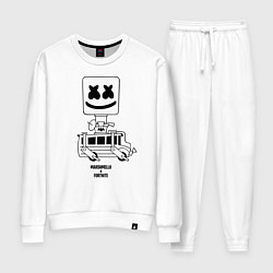 Костюм хлопковый женский Marshmello X, цвет: белый