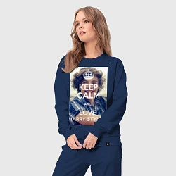 Костюм хлопковый женский Keep Calm & Love Harry Styles, цвет: тёмно-синий — фото 2