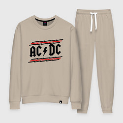 Костюм хлопковый женский AC/DC Voltage, цвет: миндальный