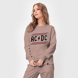 Костюм хлопковый женский AC/DC Voltage, цвет: пыльно-розовый — фото 2