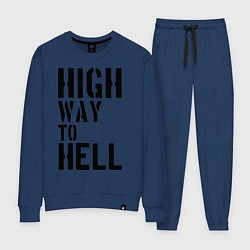 Костюм хлопковый женский High way to hell, цвет: тёмно-синий