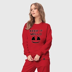 Костюм хлопковый женский Keep it Mello, цвет: красный — фото 2