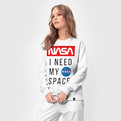 Костюм хлопковый женский Nasa i need my space, цвет: белый — фото 2