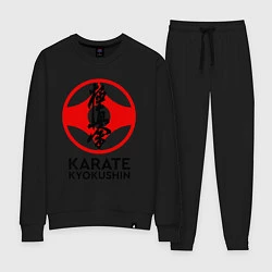 Костюм хлопковый женский Karate Kyokushin, цвет: черный