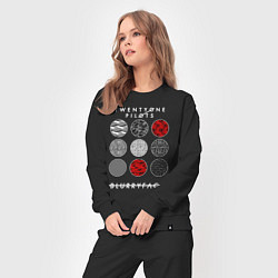 Костюм хлопковый женский TOP: Blurryface, цвет: черный — фото 2