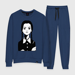 Костюм хлопковый женский Wednesday Addams, цвет: тёмно-синий