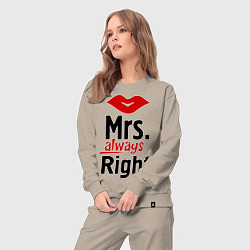 Костюм хлопковый женский Mrs. always right, цвет: миндальный — фото 2