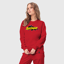 Костюм хлопковый женский Batman Logo, цвет: красный — фото 2