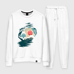 Костюм хлопковый женский Тоторо в лесу, цвет: белый