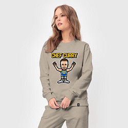 Костюм хлопковый женский Chef Curry, цвет: миндальный — фото 2