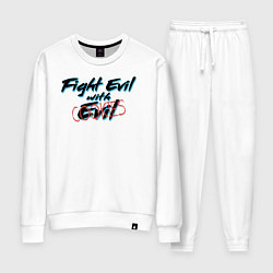 Костюм хлопковый женский Fight Evil with Cookies, цвет: белый