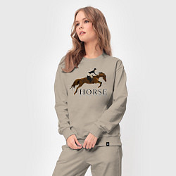 Костюм хлопковый женский HORSE RIDING, цвет: миндальный — фото 2
