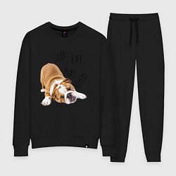 Женский костюм Sleep Eat Play Repeat Бульдог