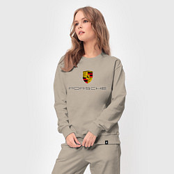 Костюм хлопковый женский PORSCHE, цвет: миндальный — фото 2