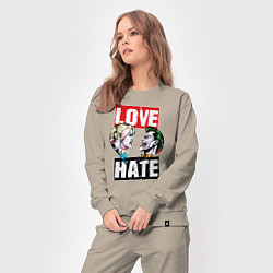 Костюм хлопковый женский Love Hate, цвет: миндальный — фото 2