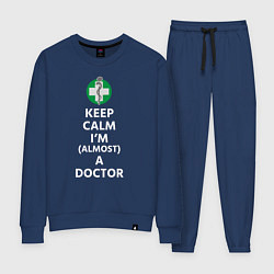 Костюм хлопковый женский Keep calm I??m a doctor, цвет: тёмно-синий