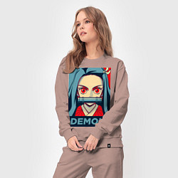 Костюм хлопковый женский Незуко Камадо, цвет: пыльно-розовый — фото 2