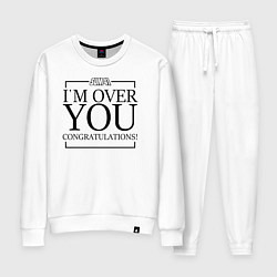 Костюм хлопковый женский Im over you, цвет: белый