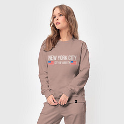 Костюм хлопковый женский NEW YORK, цвет: пыльно-розовый — фото 2