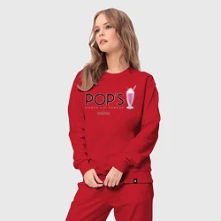 Костюм хлопковый женский POPS, цвет: красный — фото 2