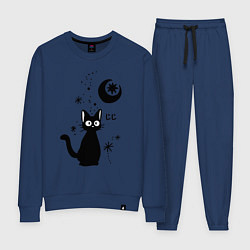 Костюм хлопковый женский Jiji Cat, цвет: тёмно-синий