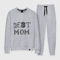 Костюм хлопковый женский Лучшая мама - best mom, цвет: меланж