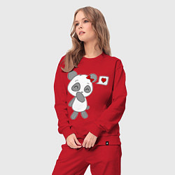 Костюм хлопковый женский Панда девочка, цвет: красный — фото 2