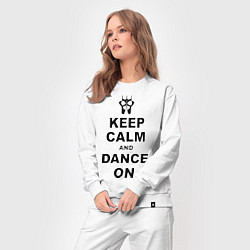 Костюм хлопковый женский Keep Calm & Dance On, цвет: белый — фото 2