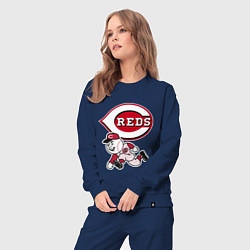 Костюм хлопковый женский Cincinnati reds - baseball team - talisman, цвет: тёмно-синий — фото 2