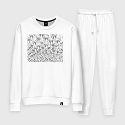 Костюм хлопковый женский Тысяча бумажных фонариков Чб, цвет: белый